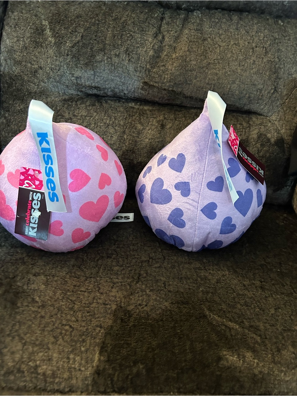 Hershey's Kisses Plush Hearts Pair - Pink & Lavender
